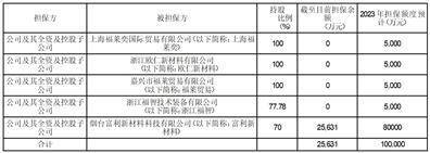 浙江福莱新材料股份有限公司关于 公司及子公司申请融资授信额度的公告