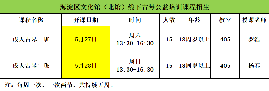 课程报名 | “多彩非遗”——线下古琴艺术公益培训课程招生
