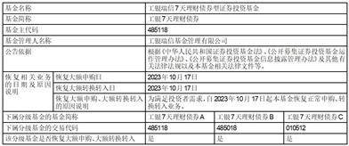 关于恢复工银瑞信7天理财债券型 证券投资基金大额申购、 转换转入业务的公告