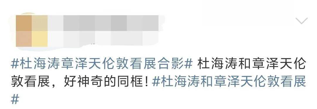 杜海涛章泽天伦敦看展合影,网友直呼神奇:没想到他俩还认识